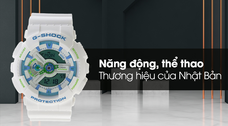 Đồng hồ nam G-Shock GA-110WG-7ADR với thiết kế năng động, thể thao Đồng hồ nam G-Shock GA-110WG-7ADR với thiết kế năng động, thể thao
