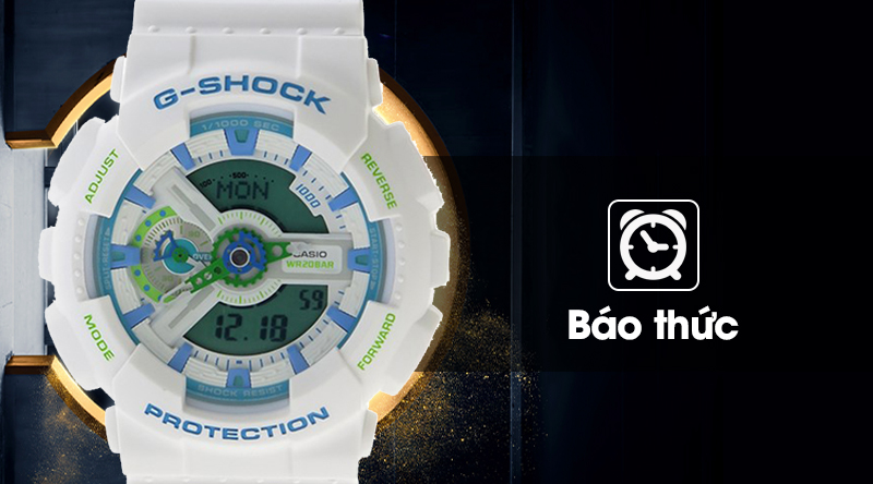Đồng hồ nam G-Shock GA-110WG-7ADR có tính năng báo thức hữu ích Đồng hồ nam G-Shock GA-110WG-7ADR có tính năng báo thức hữu ích