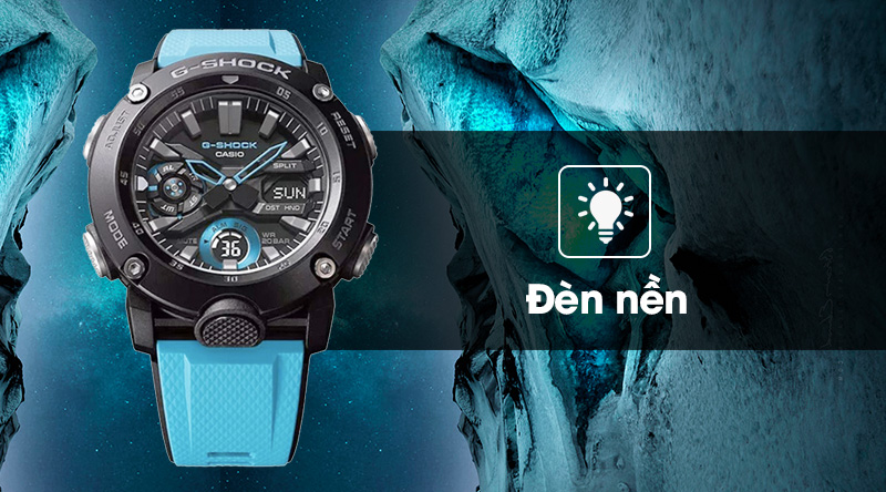 Đồng hồ Nam G-Shock GA-2000-1A2DR trang bị đèn led chiếu sáng mạnh Đồng hồ Nam G-Shock GA-2000-1A2DR trang bị đèn led chiếu sáng mạnh