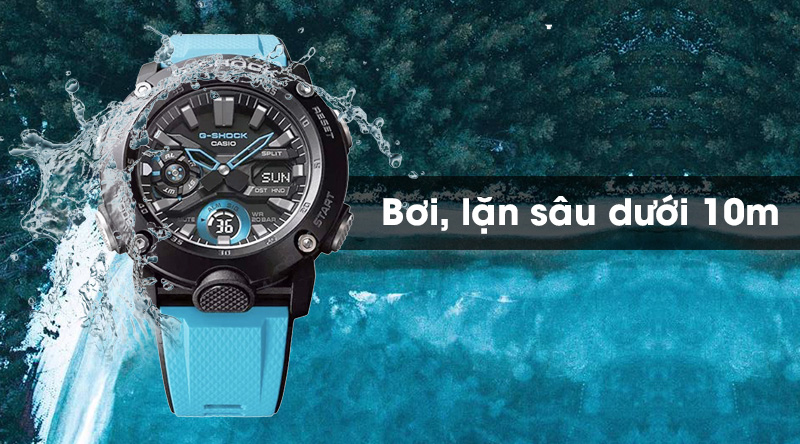 Đồng hồ Nam G-Shock GA-2000-1A2DR chống nước lên đến 20 ATM Đồng hồ Nam G-Shock GA-2000-1A2DR chống nước lên đến 20 ATM