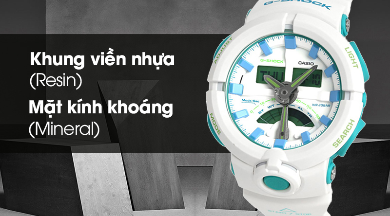 Đồng hồ Nam G-Shock GA-500WG-7ADR có khả năng chịu va đập mạnh Đồng hồ Nam G-Shock GA-500WG-7ADR có khả năng chịu va đập mạnh