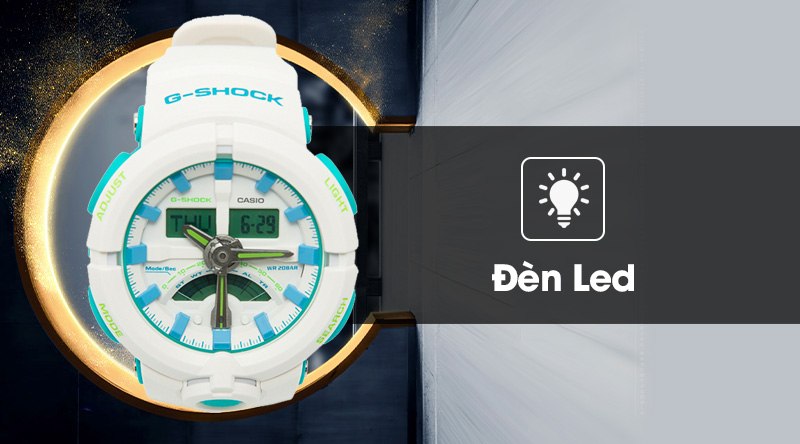 Đồng hồ Nam G-Shock GA-500WG-7ADR trang bị đèn led chiếu sáng mạnh Đồng hồ Nam G-Shock GA-500WG-7ADR trang bị đèn led chiếu sáng mạnh
