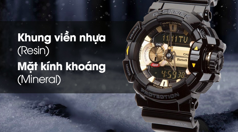 Đồng hồ nam G-Shock GBA-400-1A9DR có mặt kính bền bỉ, khung viền cứng cáp Đồng hồ nam G-Shock GBA-400-1A9DR có mặt kính bền bỉ, khung viền cứng cáp