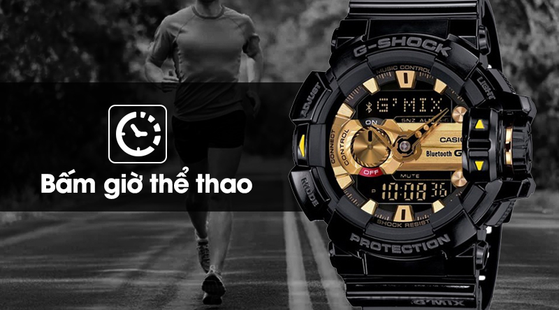 Đồng hồ nam G-Shock GBA-400-1A9DR có chức năng bấm giờ thể thao Đồng hồ nam G-Shock GBA-400-1A9DR có chức năng bấm giờ thể thao