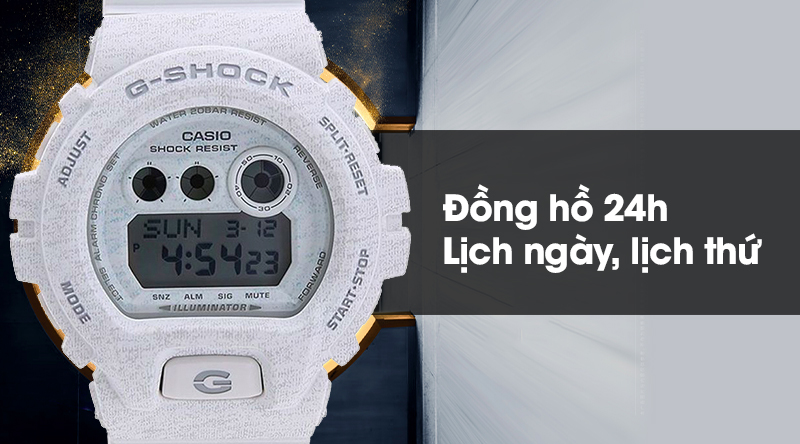 Đồng hồ nam G-Shock GD-X6900HT-7DR có đồng bộ 24h, lịch thứ và ngày