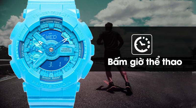 Đồng hồ nam G-Shock GMA-S110VC-2ADR có bấm giờ thể thao Đồng hồ nam G-Shock GMA-S110VC-2ADR có bấm giờ thể thao