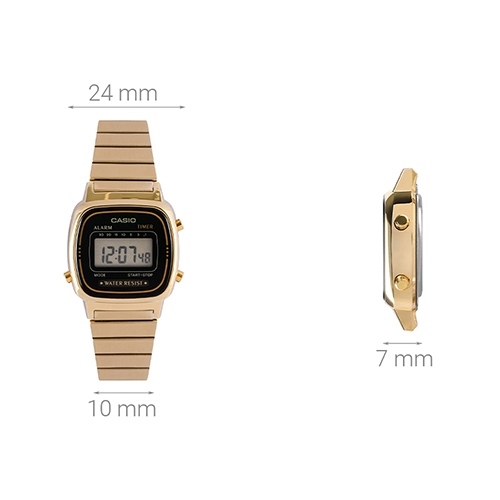 Đồng hồ CASIO 24 mm Nữ LA670WGA-1DF Màu Vàng