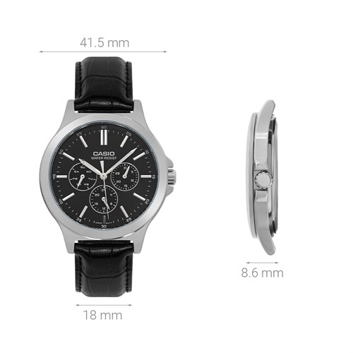 Đồng hồ CASIO 41.5 mm Nam MTP-V300L-1AUDF Màu Đen