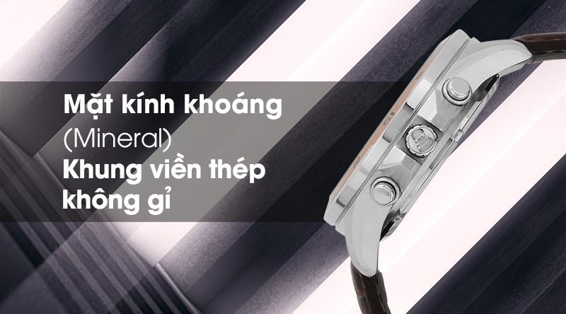 Đồng hồ nam Edifice Casio EFR-547L-7AVUDF có mặt kính trong suốt, khung viền chống ăn mòn