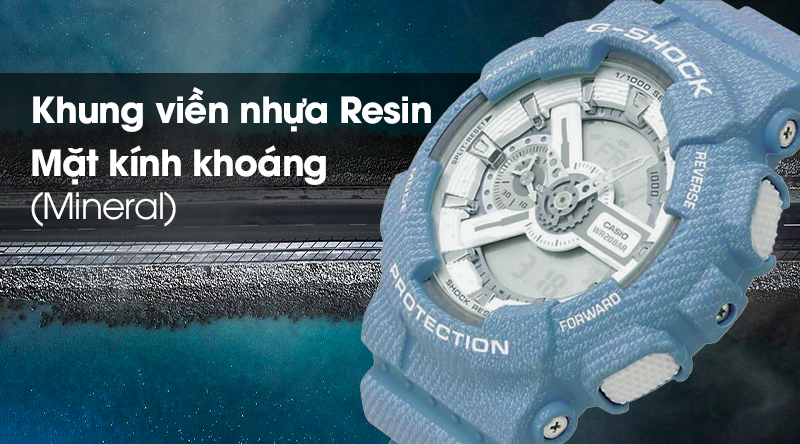 Đồng hồ nam G-Shock GA-110DC-2A7DR có khung viền nhẹ nhàng, mặt kính có độ cứng khá Đồng hồ nam G-Shock GA-110DC-2A7DR có khung viền nhẹ nhàng, mặt kính có độ cứng khá