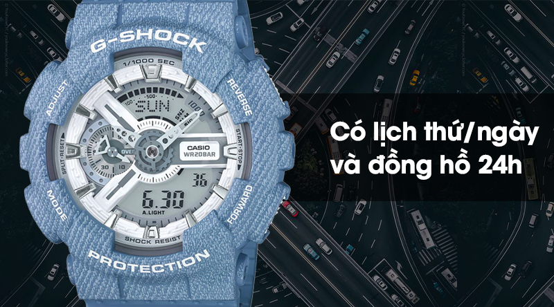 Đồng hồ nam G-Shock GA-110DC-2A7DR có lịch thứ, lịch ngày và đồng hồ 24h Đồng hồ nam G-Shock GA-110DC-2A7DR có lịch thứ, lịch ngày và đồng hồ 24h