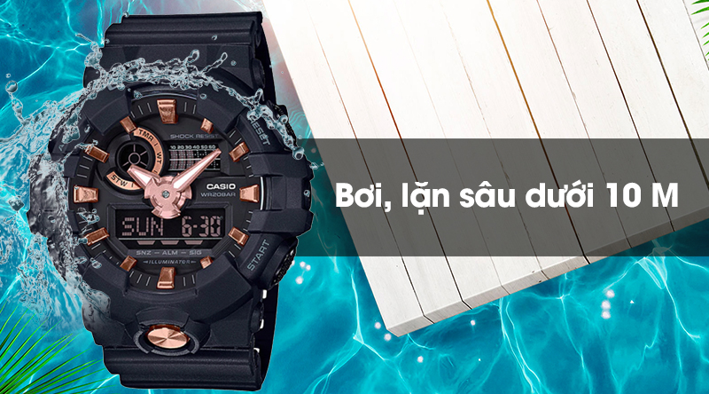 Đồng hồ nam G-Shock GA-710B-1A4DR có có độ chống nước 20 ATM Đồng hồ nam G-Shock GA-710B-1A4DR có có độ chống nước 20 ATM