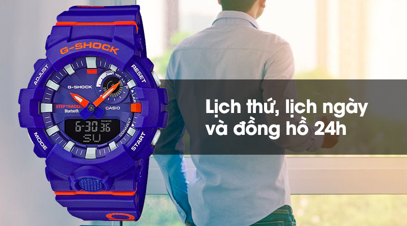 Đồng hồ nam G-Shock GBA-800DG-2ADR được tích hợp lịch thứ, lịch ngày và đồng hồ 24h tiện dụng