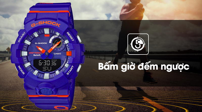 Đồng hồ nam G-Shock GBA-800DG-2ADR có đồng hồ đếm ngược tiện lợi