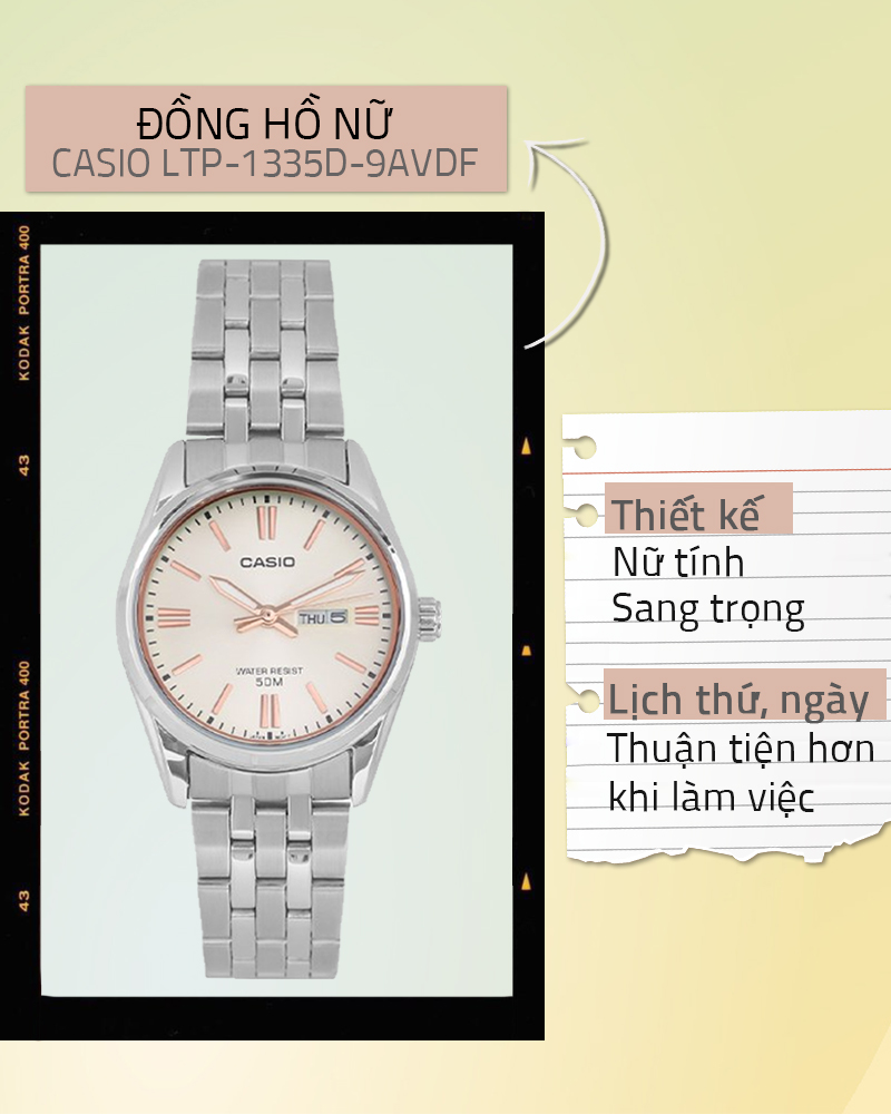 Tổng quan về đồng hồ Nữ Casio LTP-1335D-9AVDF