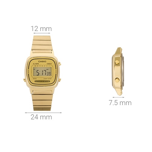 Đồng hồ Casio 24 mm Nữ LA670WGA-9DF Màu Vàng