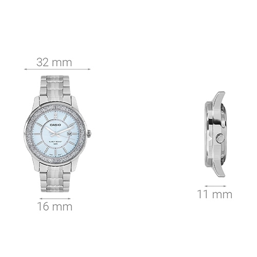 Đồng hồ CASIO 32 mm Nữ LTP-1358D-2AVDF Màu Bạc