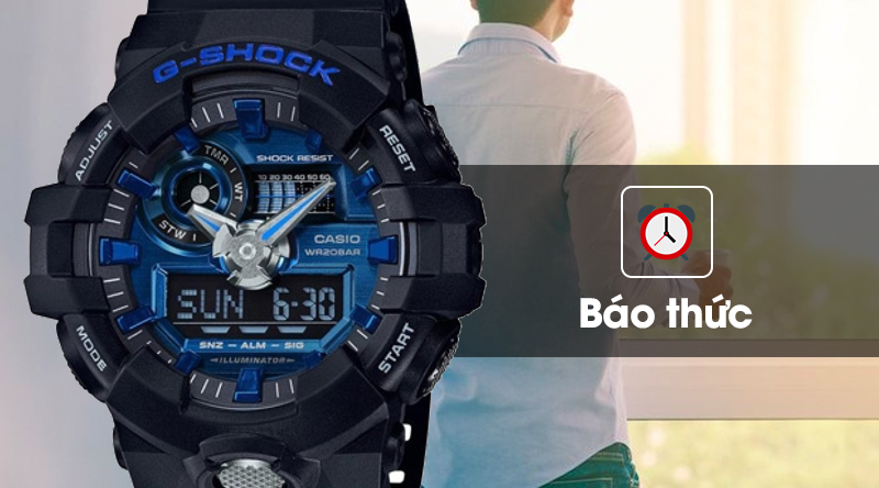 Đồng hồ Nam G-Shock GA-710-1A2DR có chế độ báo thức hàng ngày