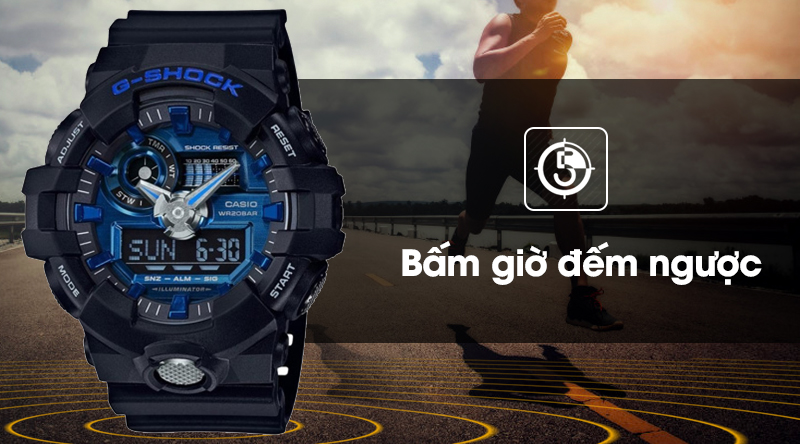 Đồng hồ Nam G-Shock GA-710-1A2DR có chức năng bấm giờ đếm ngược