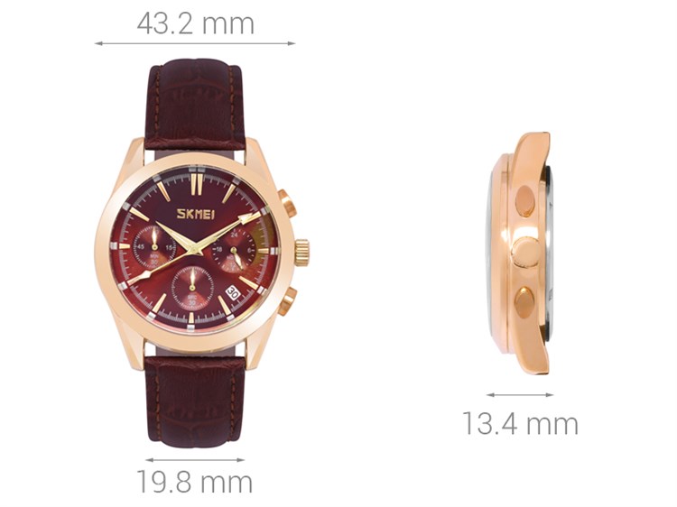 Đồng hồ Nam Skmei SK-9127 Nâu Màu Nâu