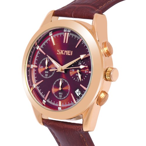 Đồng hồ Nam Skmei SK-9127 Nâu Màu Nâu