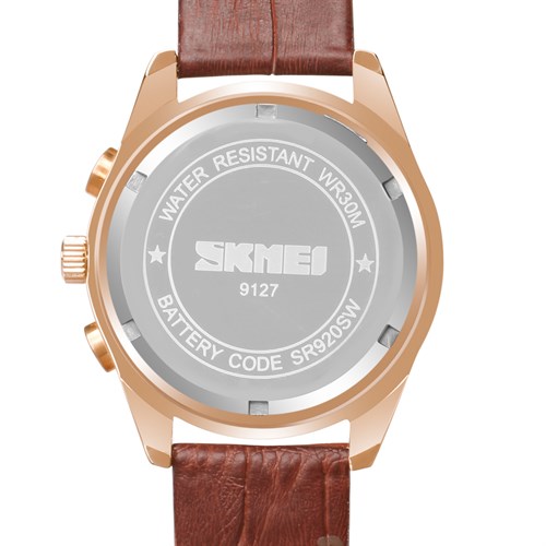 Đồng hồ Nam Skmei SK-9127 Nâu Màu Nâu