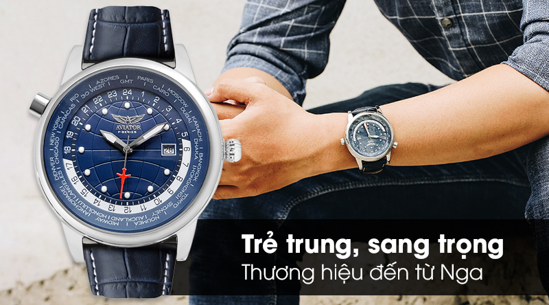 Đồng hồ nam Aviator AVW8515G353 có thiết kế trẻ trung Đồng hồ nam Aviator AVW8515G353 có thiết kế trẻ trung