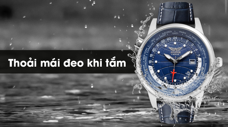Đồng hồ nam Aviator AVW8515G353 có hệ số chống nước 5 ATM Đồng hồ nam Aviator AVW8515G353 có hệ số chống nước 5 ATM