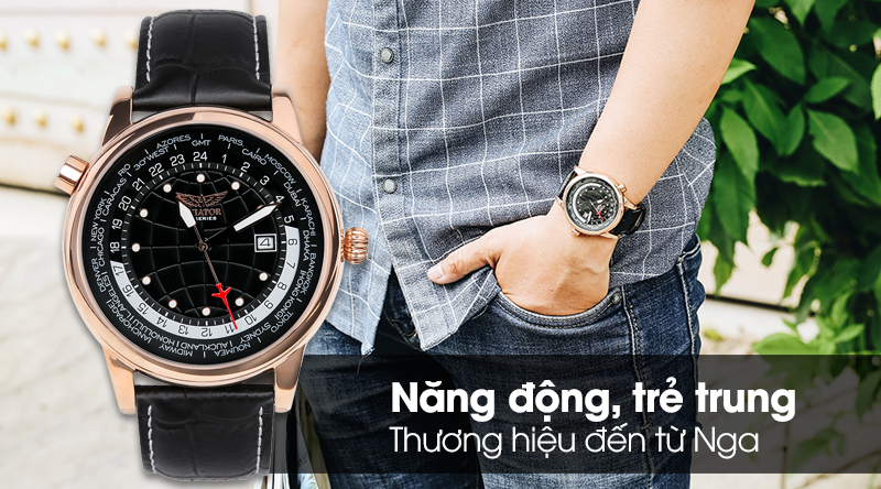 Đồng hồ nam Aviator AVW8517G352 có kiểu dáng thanh lịch