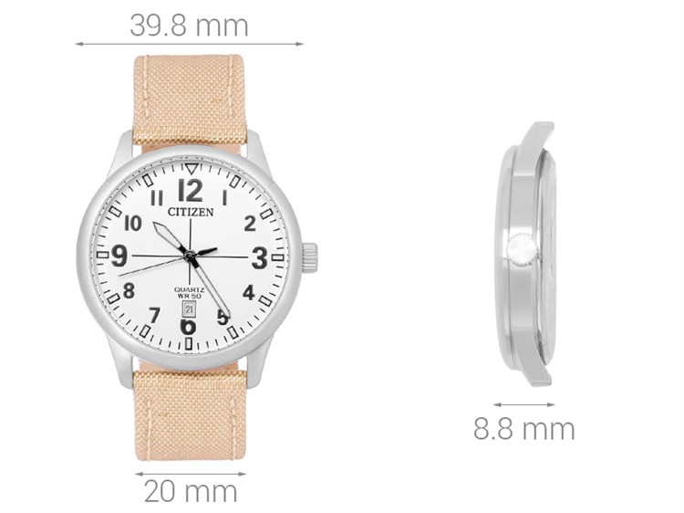 Đồng hồ CITIZEN 39.8 mm Nam BI1050-05A Màu Trắng