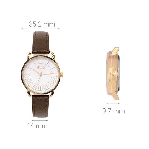 Đồng hồ ELIO 35.2 mm Nữ EL005-01 Màu Nâu