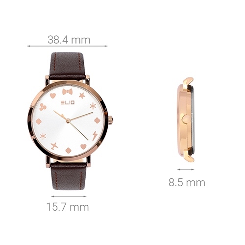Đồng hồ ELIO 38.4 mm Nữ EL009-01 Màu Nâu