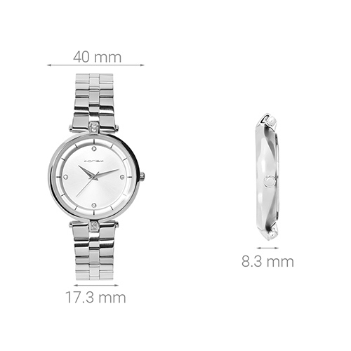Đồng hồ KORLEX 40 mm Nữ KS006-01 Màu Bạc