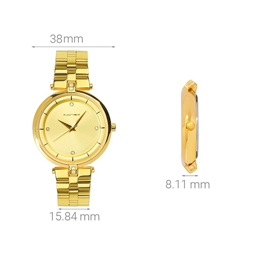 Đồng hồ KORLEX 38 mm Nữ KS006-02 Màu Vàng