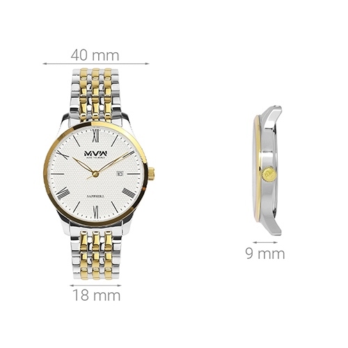Đồng hồ MVW 40 mm Nam MS006-01 Màu Vàng