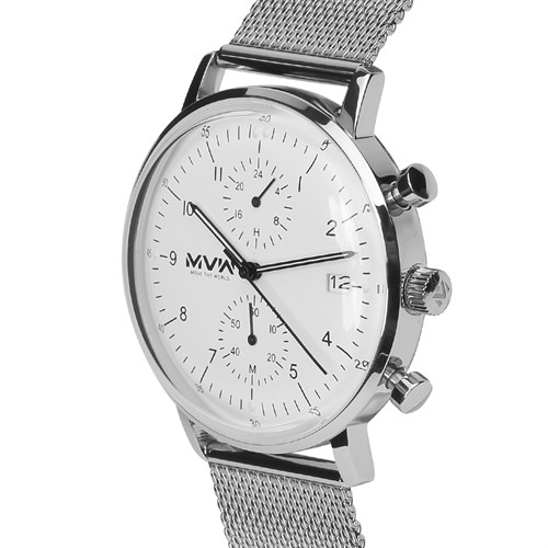 Đồng hồ MVW 40 mm Nam MS007-01 Màu Bạc