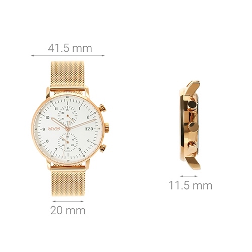 Đồng hồ MVW 41.5 mm Nam MS009-02 Màu Vàng