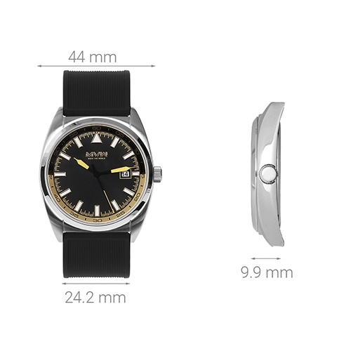Đồng hồ MVW 44 mm Nam MP001-02 Màu Đen