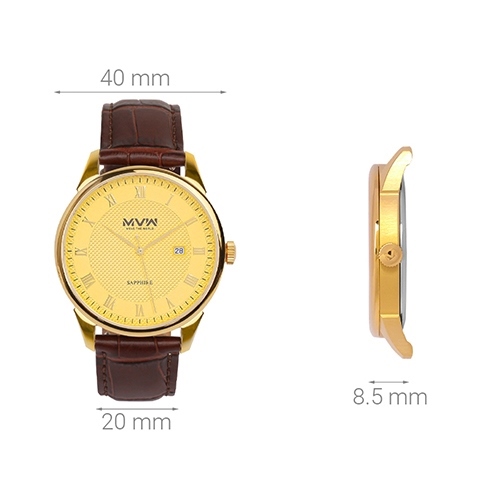 Đồng hồ MVW 40 mm Nam ML001-02 Màu Nâu