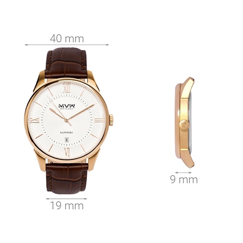Đồng hồ MVW 40 mm Nam ML003-01 Màu Nâu