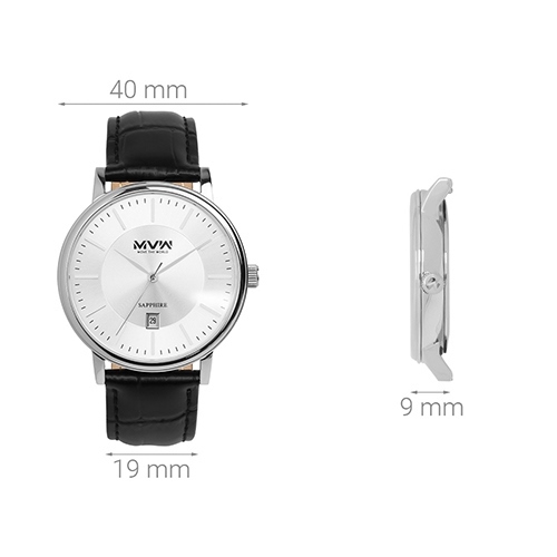 Đồng hồ MVW 40 mm Nam ML004-01 Màu Đen