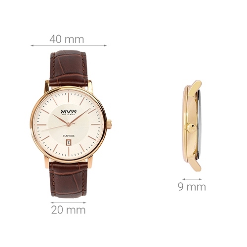 Đồng hồ MVW 40 mm Nam ML004-02 Màu Nâu