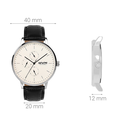 Đồng hồ MVW 40 mm Nam ML007-01 Màu Đen