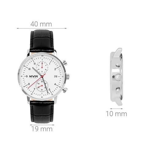 Đồng hồ MVW 40 mm Nam ML009-01 Màu Đen