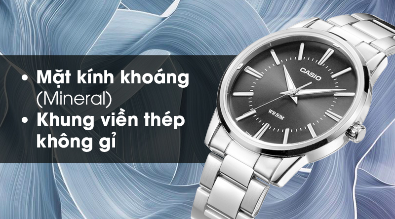 Đồng hồ đôi Casio LTP-1303D-1AVDF/MTP-1303D-1AVDF có mặt kính trong suốt, khung viền thép chống ăn mòn Đồng hồ đôi Casio LTP-1303D-1AVDF/MTP-1303D-1AVDF có mặt kính trong suốt, khung viền thép chống ăn mòn