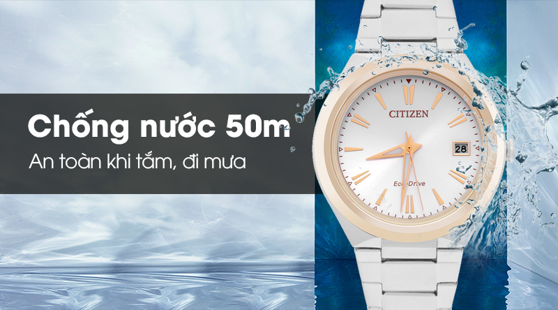 Đồng hồ đôi Citizen FE6024-55B/AW1374-51B có hệ số chống nước 5 ATM