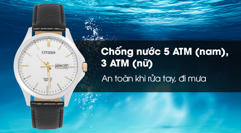 Đồng hồ đôi Citizen EQ0599-11A/BF2009-11A có khả năng chống nước khá tốt Đồng hồ đôi Citizen EQ0599-11A/BF2009-11A có khả năng chống nước khá tốt