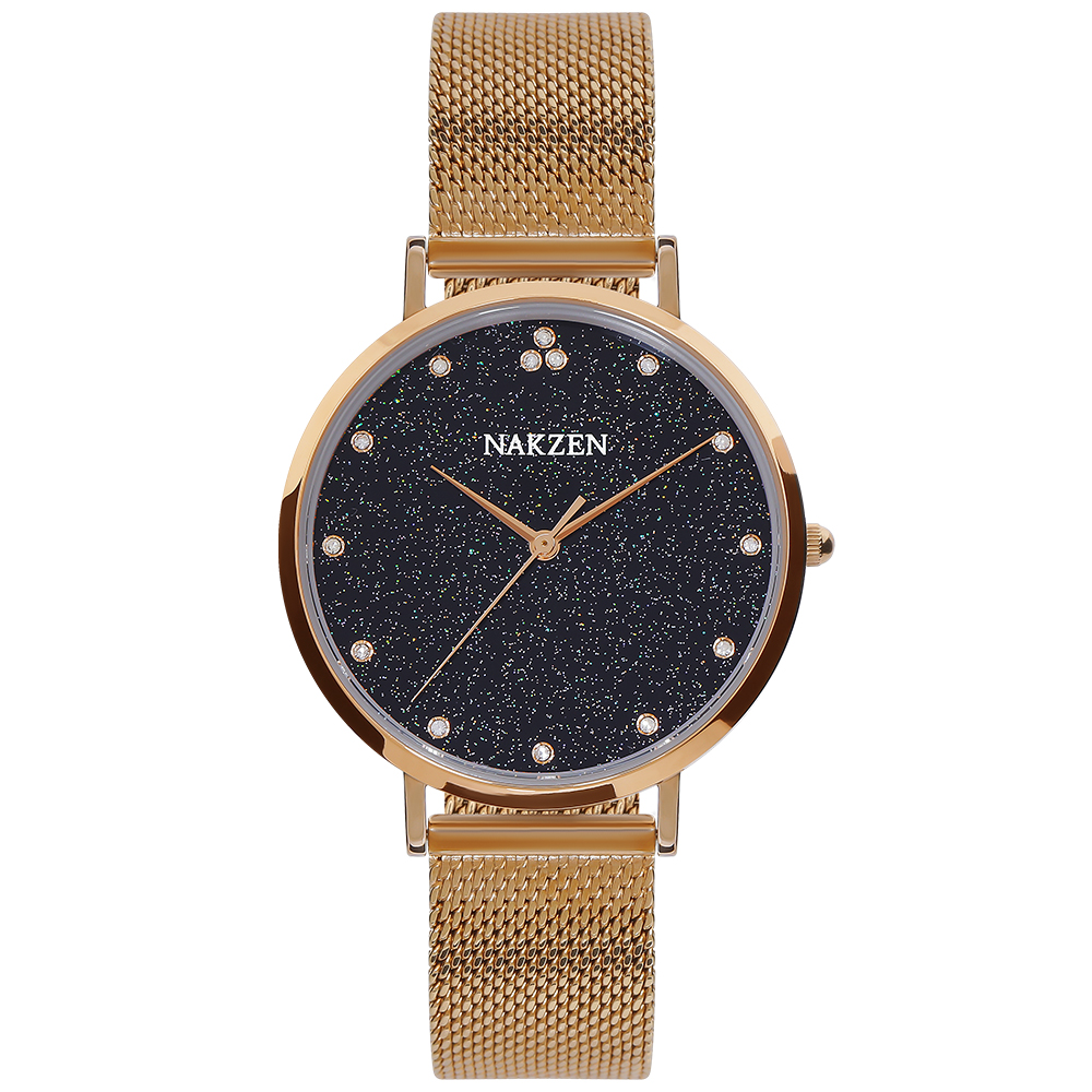Đồng hồ NAKZEN Hoa & Gió 36 mm Nữ SS4060L-2NO Màu Vàng Hồng