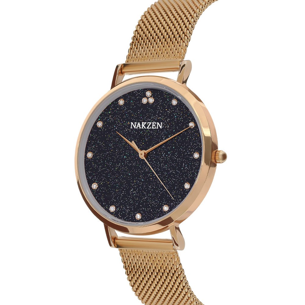 Đồng hồ NAKZEN Hoa & Gió 36 mm Nữ SS4060L-2NO Màu Vàng Hồng