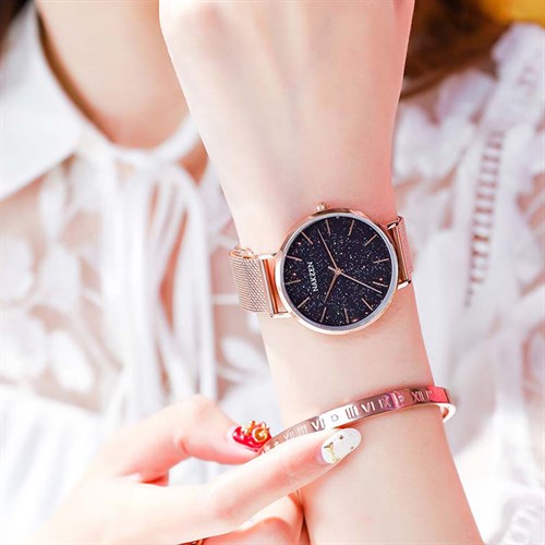 Đồng hồ NAKZEN Hoa & Gió 36 mm Nữ SS4063L-2NO Màu Vàng Hồng